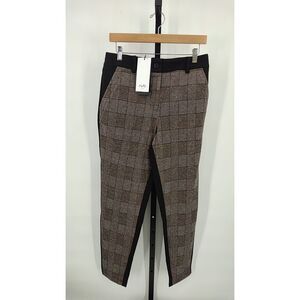 Ruti Women's Tailor-Made Combo Fitted Pants Taupe Plaid 12
